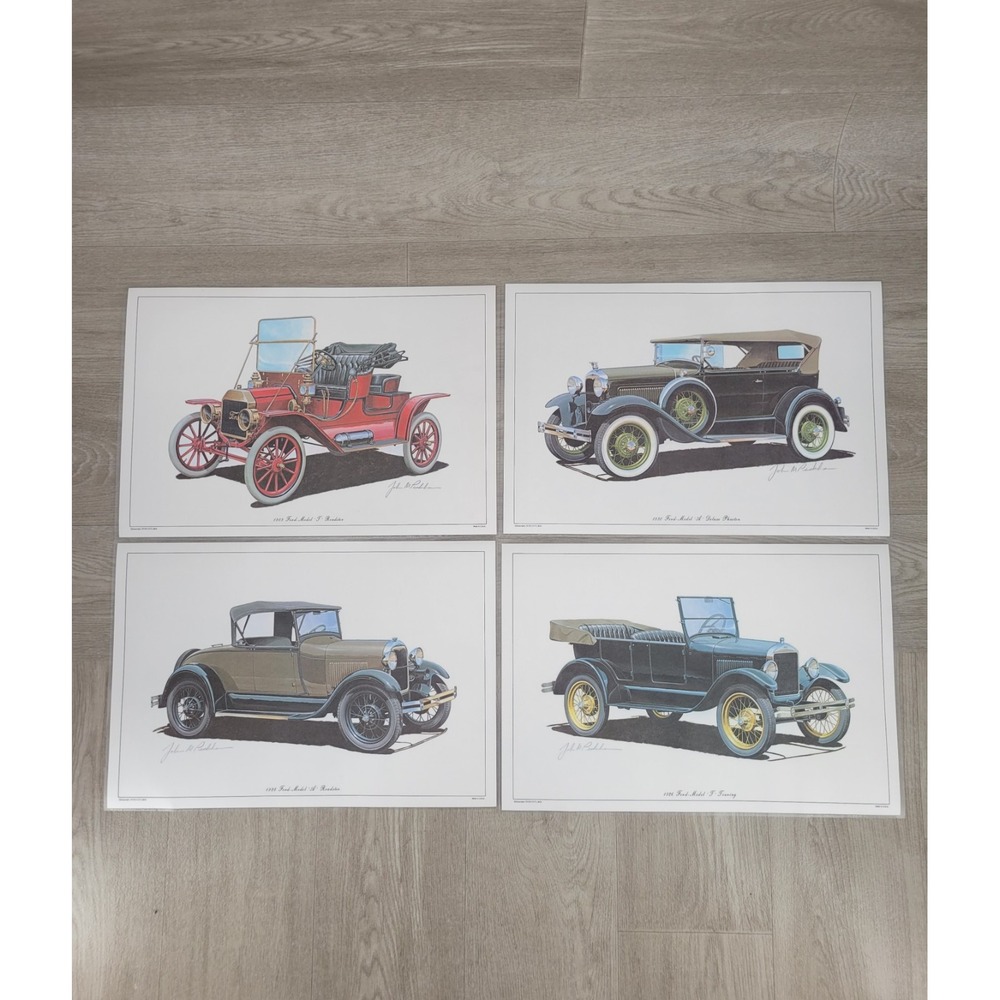 VIntage Set Of 4 Ford 75th Anniversary Laminated Placemats